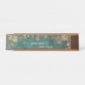 Emerald green Gold Vintage デスクネームプレート (正面)