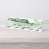 Emerald green Gold Vintage デスクネームプレート (正面)