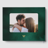 Emerald Green & Gold Wildflowers Wedding ゲストブック (裏面)