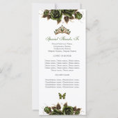 Emerald Green Golden  Roses Quinceañera Program (裏面)