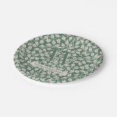 Emerald Green Ivory Flower two dual ペーパープレート (アングル)