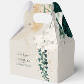 Emerald Green Leaf & Blush Rose Romantic Wedding フェイバーボックス (裏面)