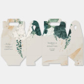 Emerald Green Leaf & Blush Rose Romantic Wedding フェイバーボックス (見開き)