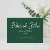 Emerald Green leaf Thank You Card サンキューカード (スタンド正面)