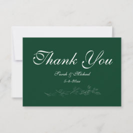 Emerald Green leaf Thank You Card サンキューカード