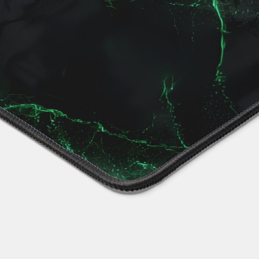 Emerald Green Lightning Marble Mouse Pad デスクマット (コーナー)