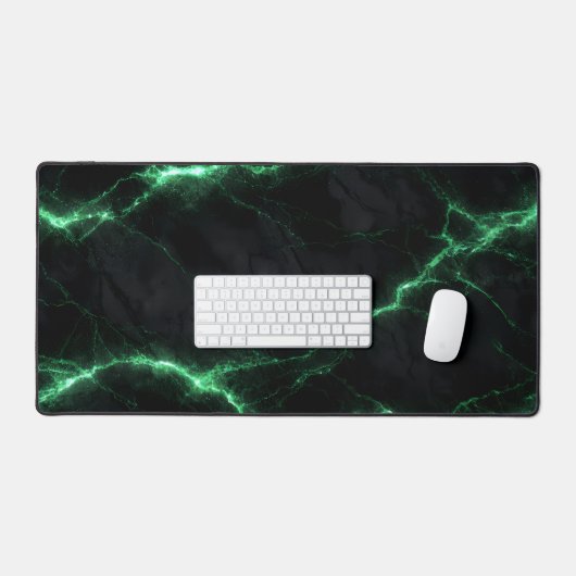 Emerald Green Lightning Marble Mouse Pad デスクマット (キーボード&マウス)