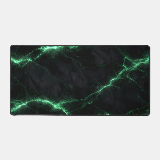Emerald Green Lightning Marble Mouse Pad デスクマット (正面)