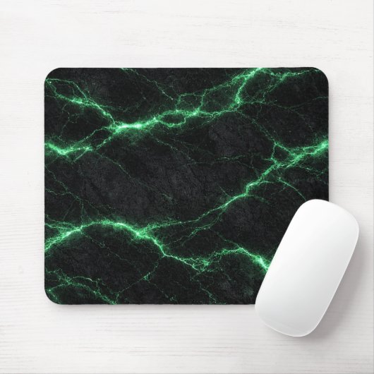 Emerald Green Lightning Marble Mouse Pad マウスパッド (マウス)