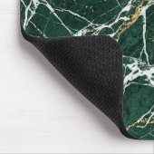 Emerald Green Marble Elegant Gold Veining Desk マウスパッド (コーナー)