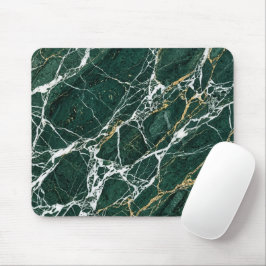 Emerald Green Marble Elegant Gold Veining Desk マウスパッド