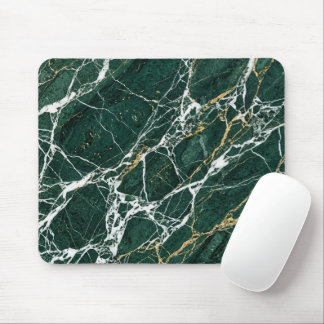 Emerald Green Marble Elegant Gold Veining Desk マウスパッド