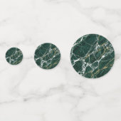 Emerald Green Marble Elegant Gold Veining Wedding コンフェッティ (裏面)