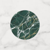 Emerald Green Marble Elegant Gold Veining Wedding コンフェッティ (スモール正面)