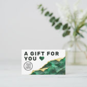 Emerald Green Marble Gift Certificate 名刺 (スタンド正面)