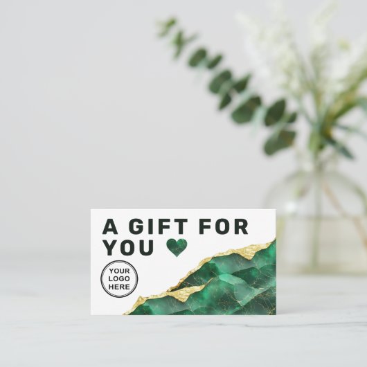 Emerald Green Marble Gift Certificate 名刺 (スタンド正面)