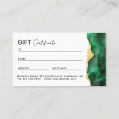 Emerald Green Marble Gift Certificate 名刺 (裏面)