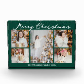 Emerald Green Merry Christmas Collage 5 フォトブロック (正面)