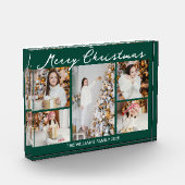 Emerald Green Merry Christmas Collage 5 フォトブロック (左)