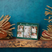 Emerald Green Merry Christmas Collage 5 Photo フォトプラーク (側面)