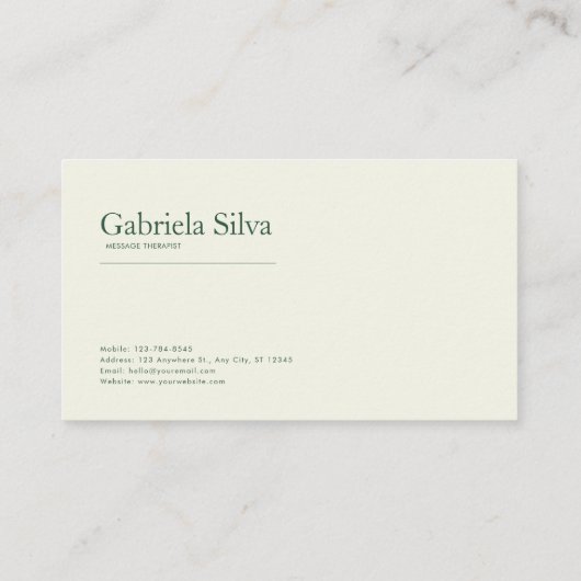 Emerald Green Misty Forest Serene Landscape 名刺 (裏面)