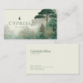 Emerald Green Misty Forest Serene Landscape 名刺 (正面/裏面)