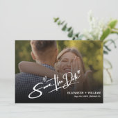 Emerald Green Modern Elegant PHOTO QR Code セーブザデート (スタンド正面)