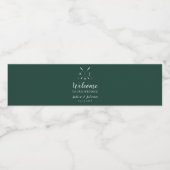 Emerald Green Modern Monogram Golf Wedding ペットボトルラベル (シングルラベル)