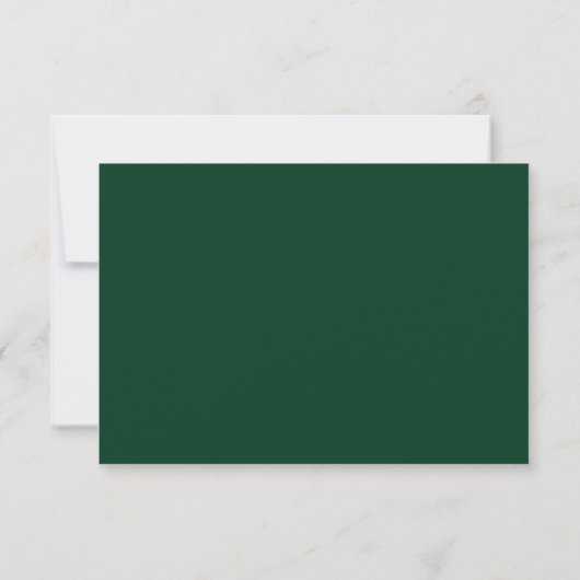 Emerald Green Monogram Crest RSVP card (裏面)