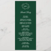 Emerald Green Monogram double side program card  プログラム (裏面)