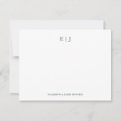 Emerald Green Monogram Initials Personalized ノートカード (正面)