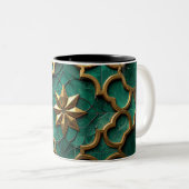 Emerald Green Moorish Geometric Art MUG ツートーンマグカップ (正面右)