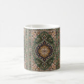 Emerald Green Moroccan Style Rug Mug à café コーヒーマグカップ (中央)