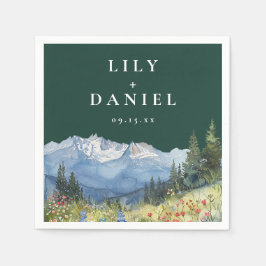 Emerald Green Mountain Wildflower Floral Wedding スタンダードカクテルナプキン