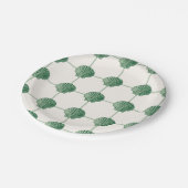 Emerald Green Painted Coastal Seashell Checkers ペーパープレート (アングル)