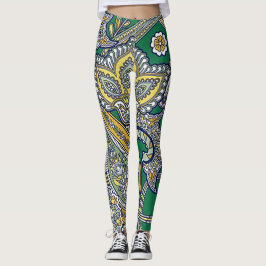 Emerald Green Paisley Leggings レギンス