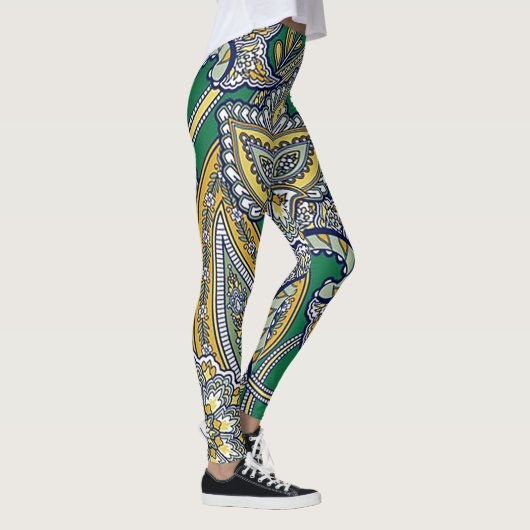Emerald Green Paisley Leggings レギンス (右)