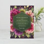 Emerald Green Palatial Moody Wedding 招待状 (スタンド正面)