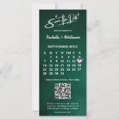 Emerald Green PHOTO QR Code Calendar Save The Date (正面)