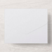 Emerald Green Pink Peony Roses Wedding All In One オールインワン招待状 (裏面)