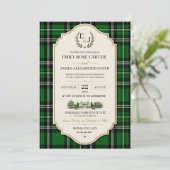 Emerald Green Plaid Elegant Scottish 招待状 (スタンド正面)