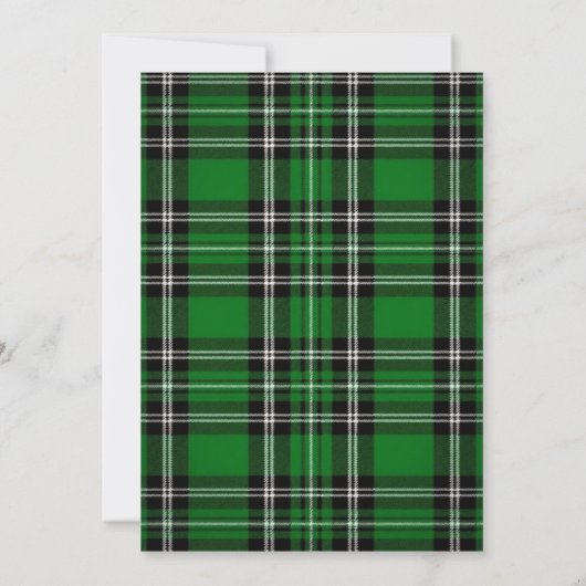 Emerald Green Plaid Elegant Scottish 招待状 (裏面)