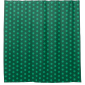 Emerald Green Polka Dots  シャワーカーテン (正面)