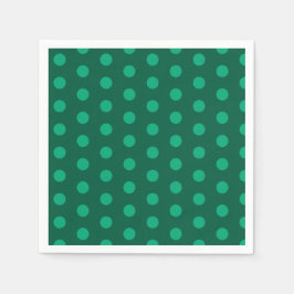 Emerald Green Polka Dots  スタンダードカクテルナプキン