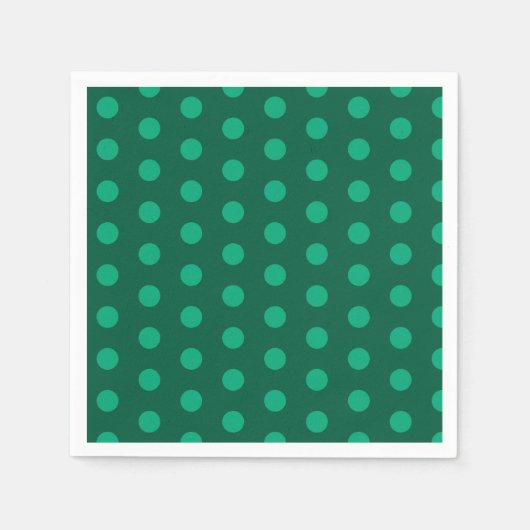 Emerald Green Polka Dots  スタンダードカクテルナプキン (正面)