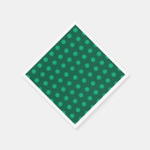 Emerald Green Polka Dots  スタンダードカクテルナプキン (角)