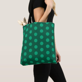 Emerald Green Polka Dots  トートバッグ