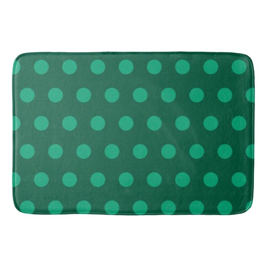 Emerald Green Polka Dots バスマット (正面)