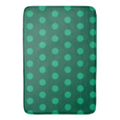 Emerald Green Polka Dots バスマット (正面縦)