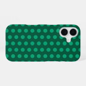 Emerald Green Polka Dots iPhone 16ケース (裏面横)